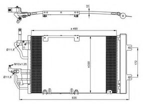 Радіатор кондиціонера NRF 35633 на VAUXHALL ZAFIRA Mk II (B) (M75)