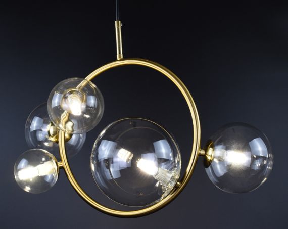 Люстра підвісна на 5 лампочок 26786 Латунь 40-140х24х52 см. | Зображення 3