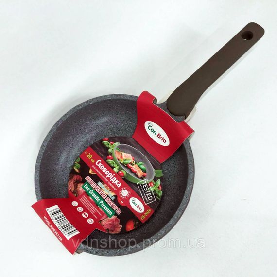 Довговічні сковорідки Con Brio CB-2026 20 см, Сковорода з антипригарним покриттям TK-74 | Зображення 7