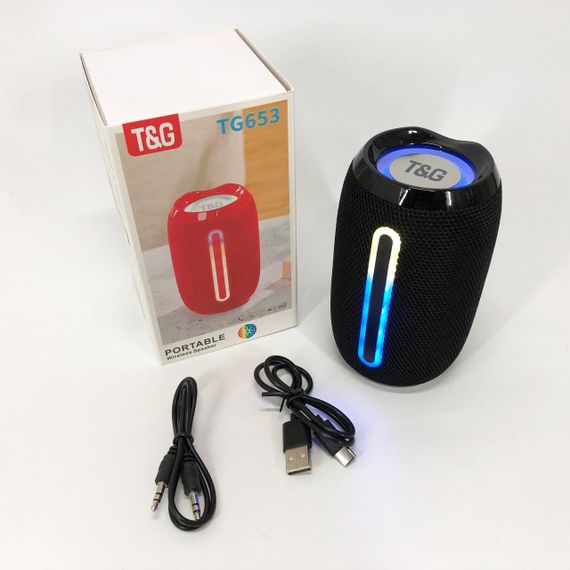 Портативная Bluetooth-колонка TG653 USB с ремешком. AQ-873 Цвет: черный | Зображення 2