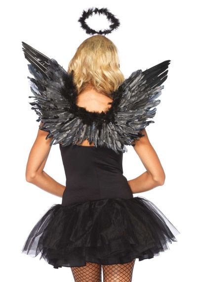 (SALE) Крила чорного ангела Leg Avenue Angel Accessory Kit Black, крила, німб | Зображення 1