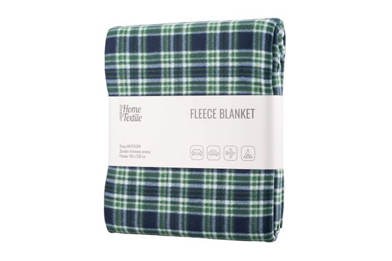Плед Ardesto Fleece, 160х200 см, клітинка зелена (ART0702PB)