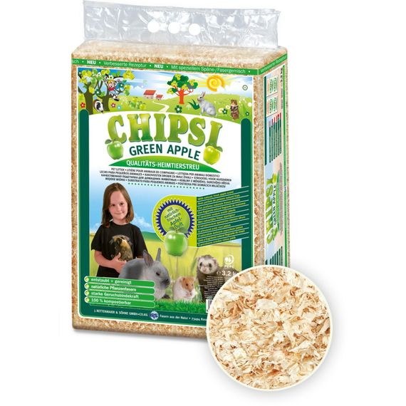 Наповнювач Chipsi для гризунів Зелене яблуко гігієнічний тирса 60 л/ 3,2 кг | Зображення 1