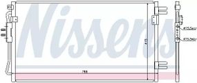 Радіатор, конденсор кондиціонера CHRYSLER VOYAGER, NISSENS (94806)
