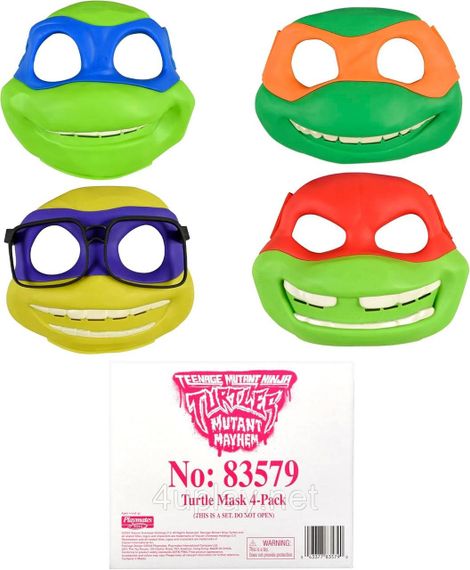Набор из 4 масок Черепашек-ниндзя TMNT Mask 4-Pack Playmates Toys | Зображення 2