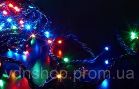 Світлодіодна Гірлянда нитка 401 led RGB різнокольорова (чорний провід)