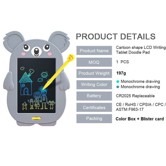 Планшет для рисования Animals 8,5 дюймов Koala | Зображення 2