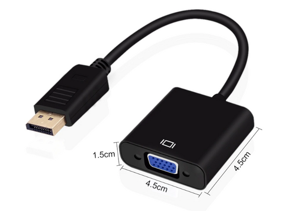 Адаптер-преобразователь Displayport (DP) - VGA, конвертер Display Port - VGA | Зображення 1