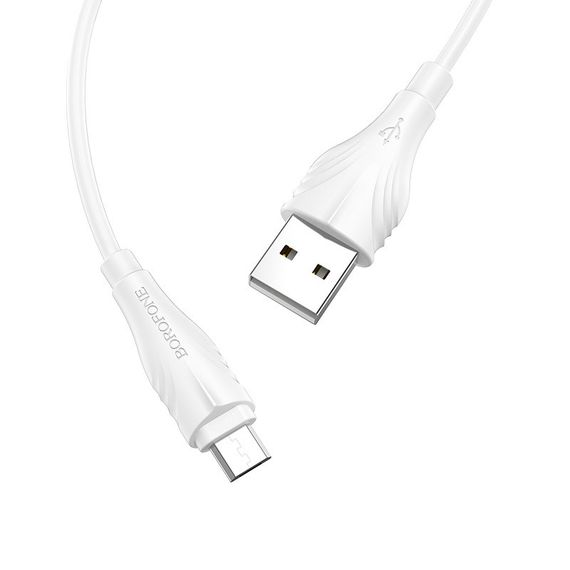 Дата кабель Borofone BX18 Optimal USB to MicroUSB (2m) Білий | Зображення 4