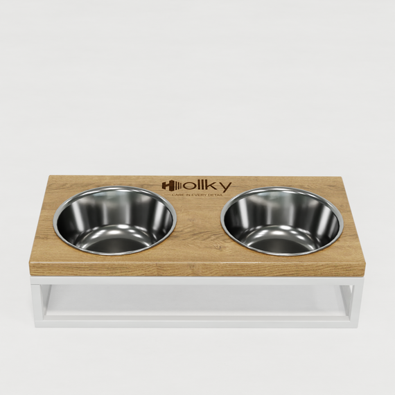 Миски на подставке для маленьких собак и котов Hollky Base S (2 × 0,45 л) BS-36187-WHNT | Зображення 3