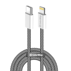 Кабель USB PD Type-C/Lightning ColorWay CW-CBPDCL061-BK 27W 1м чорний