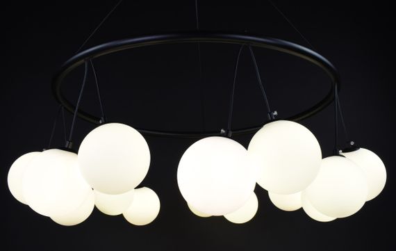 Люстра підвісна на 14 лампочок 27521 Чорний 45-160х85х85 см. | Зображення 8