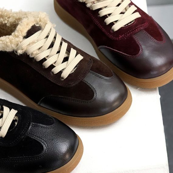 Шикарные утепленные бордовые кроссовки натуральная кожа + замша | Зображення 8