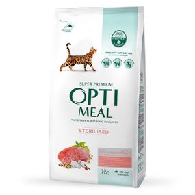 Сухой корм для кошек Optimeal для стерилизованных/кастрированных с говядиной и сорго 1.5 к (4820215364652)