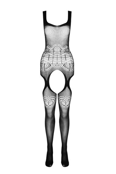 Бодістокінг Passion ECO BS005 black, щільний, відкритий доступ, імітація підв’язок sexstyle | Зображення 5