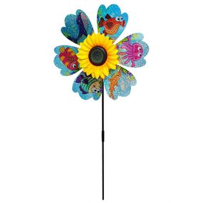 Детский ветрячок "Рыбы" МR 1225-2 цветок диаметром 28 см, палочка 48 см