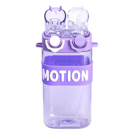 Пляшка для води з трубочкою 550 мл спортивна пластикова пляшка для тренувань Фіолетова HP-14-49V | Зображення 1