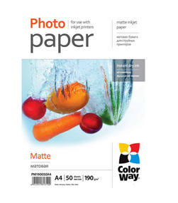 Папір А4 матовий 190г/м 50 шт ColorWay PrintPro PME190050A4