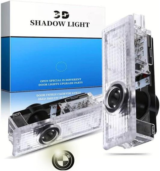 LED подсветка дверей автомобиля 2 шт, проектор логотипа BMW 1 3 4 5 6 7 M X Z GT серии, водостойкий, Plug&Play | Зображення 1