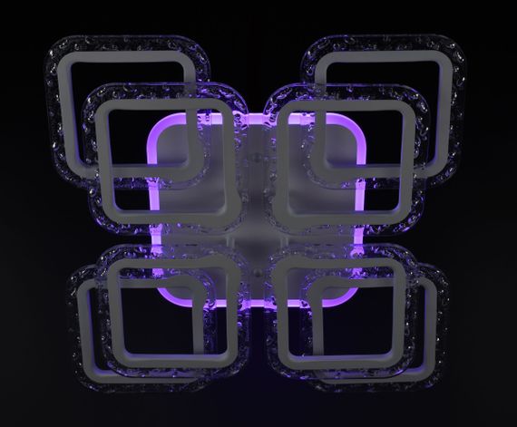 Люстра світлодіодна стельова LED світильник для квартири на стелю лед з пультом 26547 Білий 11х46х46 см. | Зображення 9