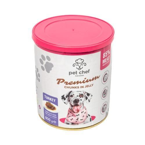 Корм влажный для взрослых собак Pet Chef, кусочки в желе с индейкой 800 г | Зображення 2