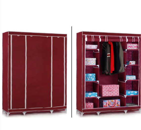 Сложный тканевый шкаф STORAGE WARDROBE 88130 на 3 секции, 130х45х175 см