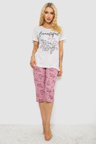Пижама женская с принтом, цвет молочный, 243R10311