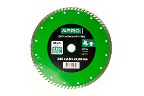 Диск алмазный Apro - 230мм x 16-18% турбо (830074)