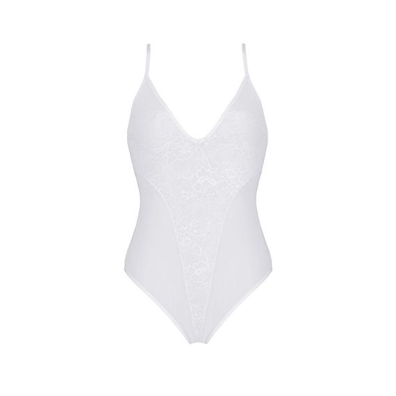 Боди Passion Ursula Body white L/XL, с ажурным декором и открытым шагом | Зображення 2