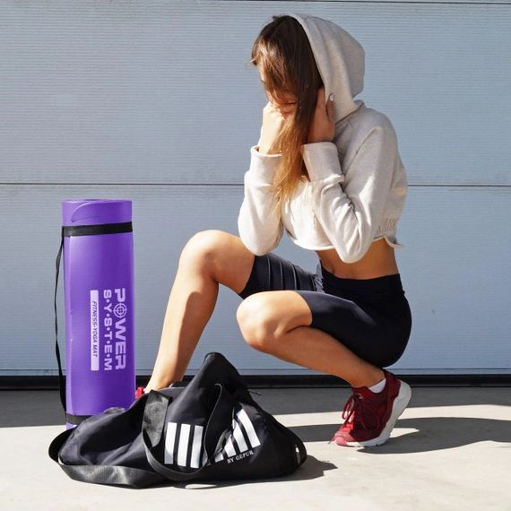 Килимок для йоги та фітнесу Power System PS-4017 NBR Fitness Yoga Mat Plus Purple (180х61х1) | Зображення 3