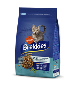 Сухий корм для котів Brekkies Cat Salmon and Tuna 3.5 кг повноцінний раціон для дорослих котів лосось з тунцем