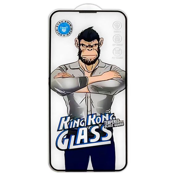 Защитное 2.5D стекло King Kong HD для Apple iPhone 13 Pro / 13 / 14 / 16e (6.1") Черный | Зображення 1