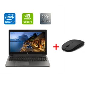 Мобильная рабочая станция Б-класс HP zBook 15 G6 / 15.6" (1920x1080) IPS / Intel Core i7-9750H (6 (12) ядер по 2.6 - 4.5 GHz) / 16 GB DDR4 / 480 GB SSD / nVidia Quadro T1000, 4 GB GDDR5, 128-bit / Fingerprint / WebCam / HDMI б/у + Подарок Мышь / USB