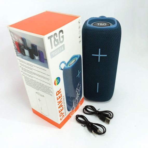 Портативная Bluetooth колонка TG654 8W с подсветкой, Аккумуляторная колонка для музыки. Цвет: синий | Зображення 9