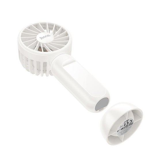 Вентилятор портативний настільний ручний Hoco HX60 1200mAh з вбудованим акумулятором, 3 режими White | Зображення 5