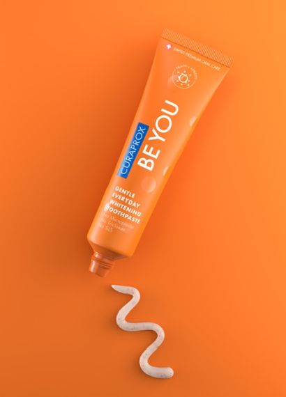 Освітлююча зубна паста Curaprox Be You Orange, жовтого кольору, 60 мл. , RDA - 50 Смак: Персик & Абрикос | Зображення 2