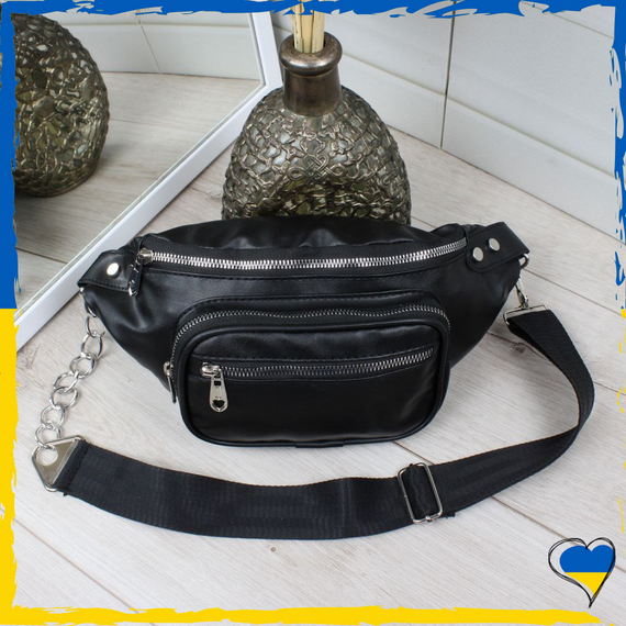 Бананка жіноча з ніжної екошкіри. Сумка через плече жіноча | Зображення 1