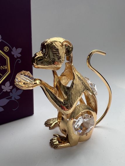 Кришталева сувенірна фігурка зі стразами Swarovski: Мудра Мавпа, 6 см | Зображення 1