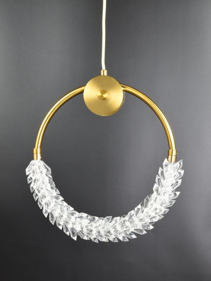 Люстра світлодіодна підвісна LED світильник для квартири на стелю лед 26482 Латунь 40-180х10х33 см. | Зображення 2