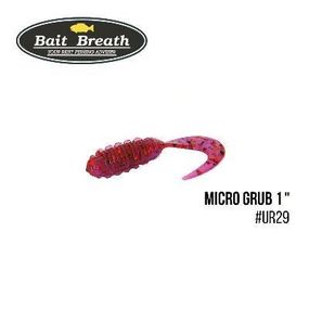 Силіконова приманка, Їстівний силікон Bait Breath Micro Grub 1" (15шт.) (Ur29 Chameleon/red*seed)