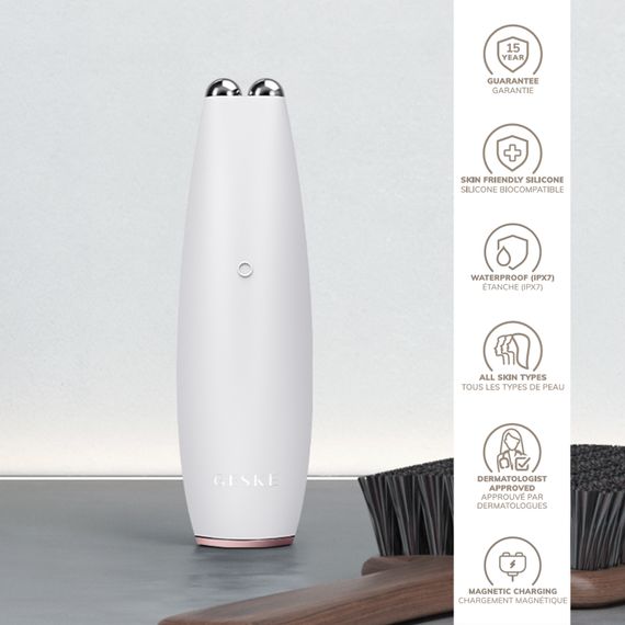 Мікрострумова ручка для підтяжки шкіри обличчя GESKE MicroCurrent Face-Lift Pen 6в1 white, Бежевий | Зображення 2