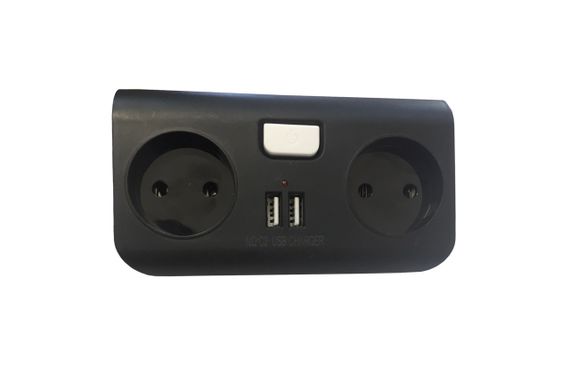 Колодка двойник линейный с 2 USB 1A Ny95000916