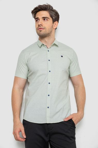 Рубашка мужская с коротким рукавом, цвет оливковый, 214R6917-13