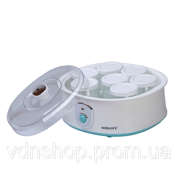 Йогуртница электрическая на 7 баночек по 180 (мл) аппарат для приготовления йогурта 20 Вт йогуртница с таймером для дома SK2304 | Зображення 3