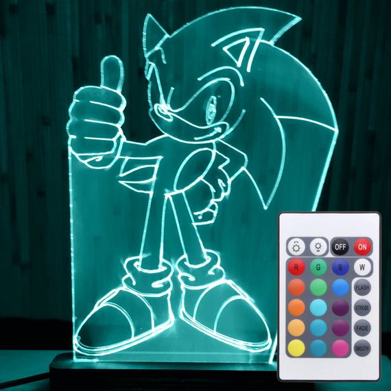 Акриловий світильник-нічник з пультом 16 кольорів Сонік 2 tty-n000027