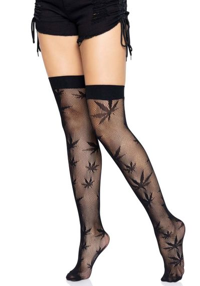 Панчохи з малюнком Leg Avenue 420 Net thigh highs Black Sex Aura | Зображення 4