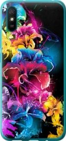 Чехол на Xiaomi Redmi 9A Абстрактные цветы из силикона FCh_097479