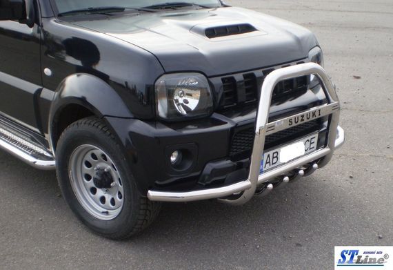 Кенгурятник с усами QT007 (нерж) для Suzuki Jimny 1998-2018 гг | Зображення 2