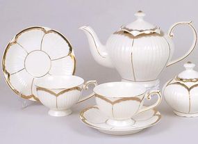 Чайний фарфоровий сервіз Princess Gold 13 предметів (пошкоджено упаковку)