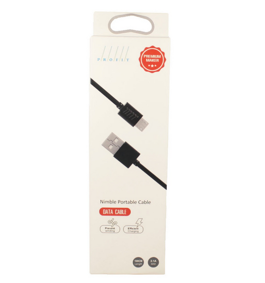 Кабель USB MicroUSB Profit QY-10 2,4A 1 м чорний | Зображення 1
